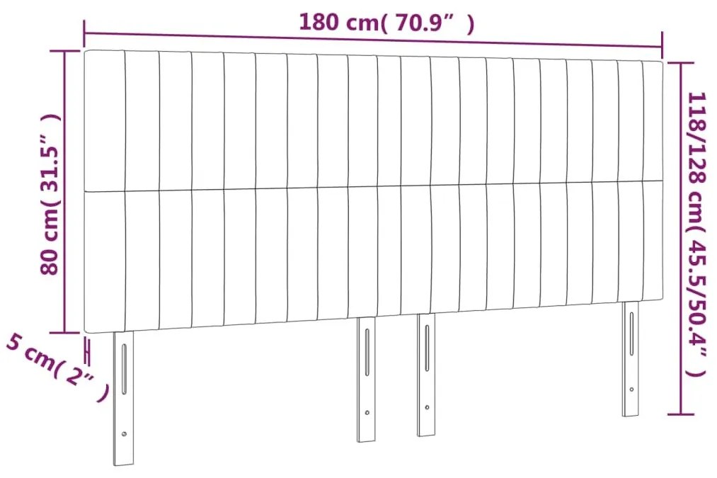 Κεφαλάρι Κρεβατιού LED Μαύρο 180x5x118/128 εκ. Βελούδινο - Μαύρο