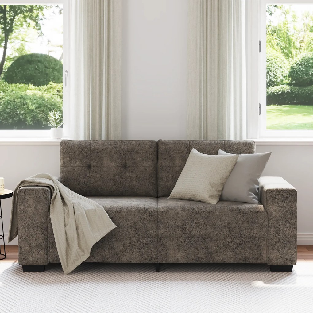 vidaXL Καναπέας Loveseat Σκούρο Γκρι 140 εκ σε Τεχνητό Δέρμα