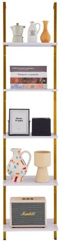 VEVOR Industrial Square Pipe Shelf 5 Tier 15.6x11.8in Wall-Mount Gold White