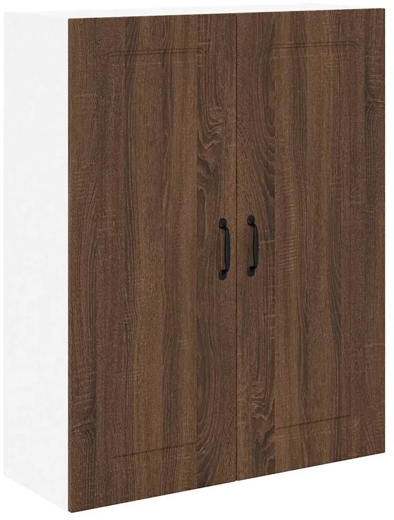 vidaXL Κρεμαστό ντουλάπι κουζίνας με ράφι Καφέ δρυς 80 x 31 x 100 εκ.