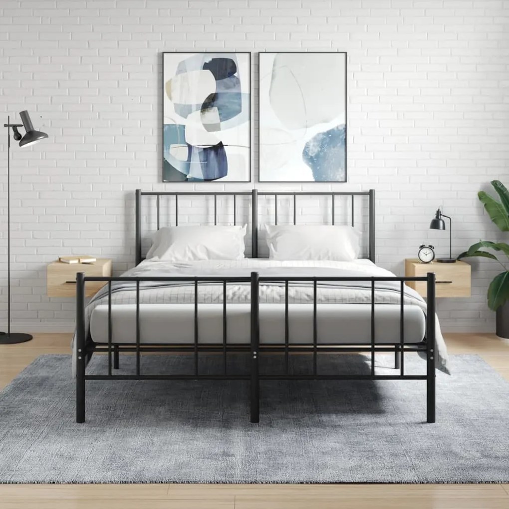 vidaXL Κομοδίνα Επιτοίχια 2 τεμ. Sonoma Δρυς 35 x 35 x 20 εκ.