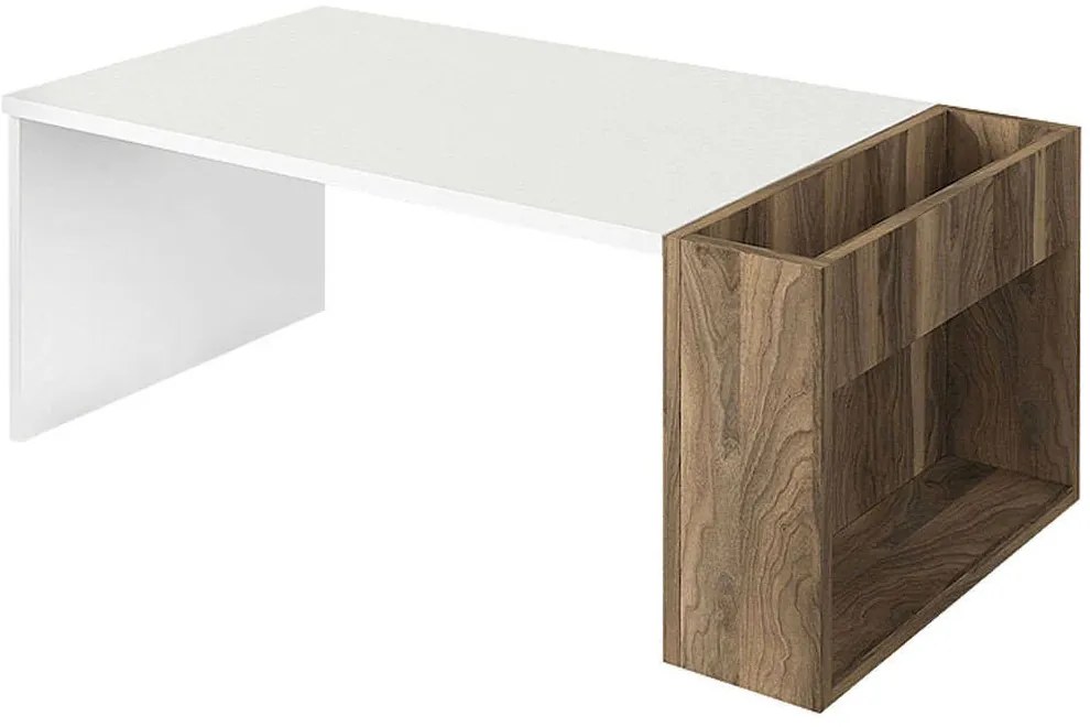 Τραπεζάκι Σαλονιού View 0215977 95x50x34cm White-Walnut