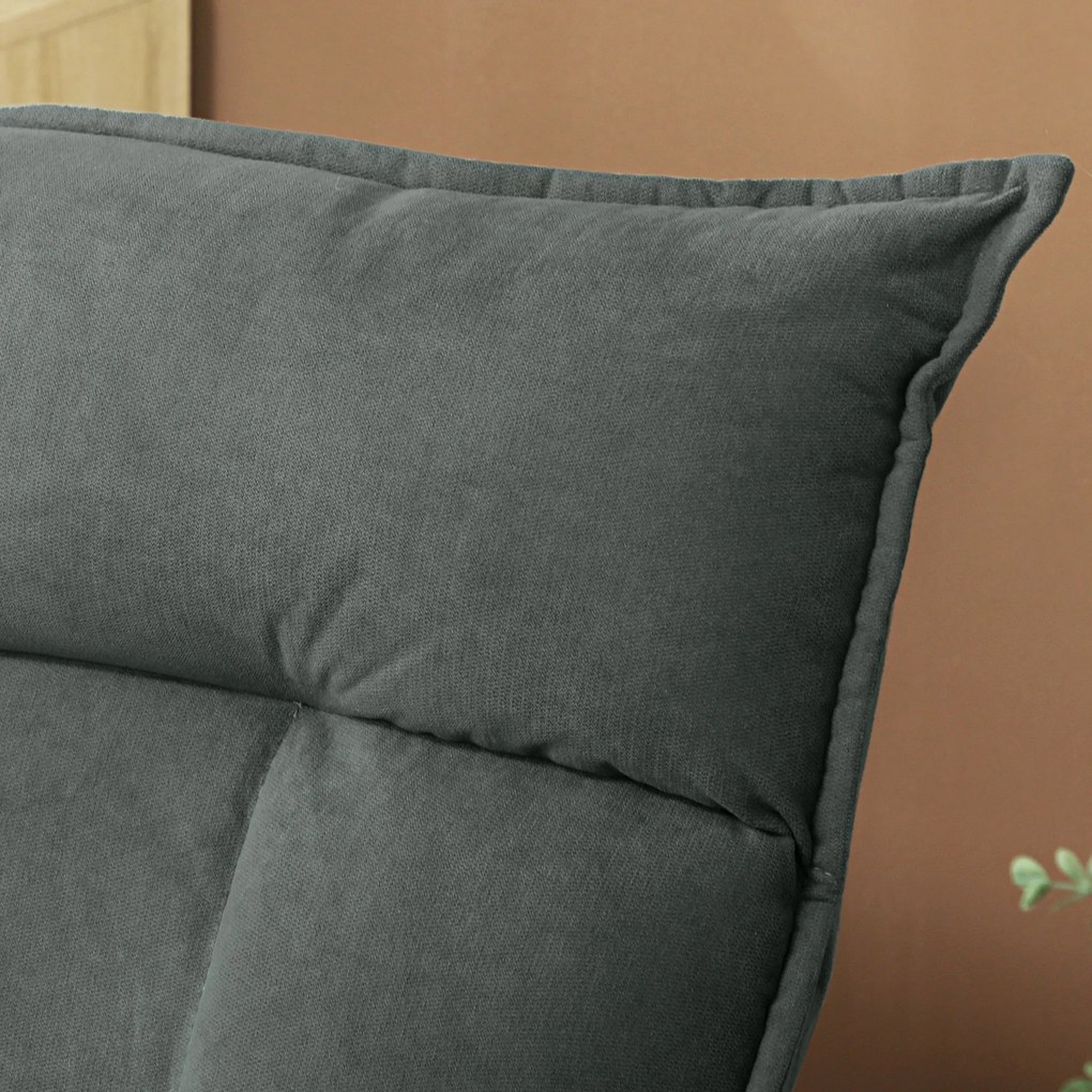 HOMCOM Πολυθρόνα δαπέδου με 5-θέσια ρυθμιζόμενη πλάτη, περιστρεφόμενη, μοντέρνα πολυθρόνα, Σκούρο Γκρι