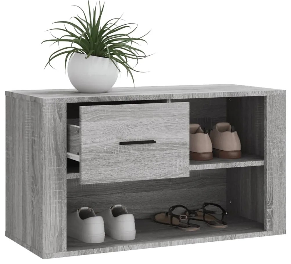 vidaXL Παπουτσοθήκη Γκρι Sonoma 80x35x45 εκ. από Επεξεργασμένο Ξύλο