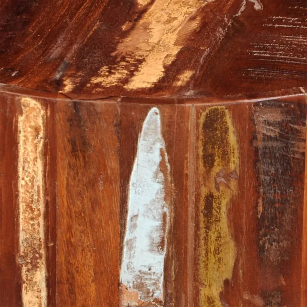 Τραπεζάκι Σαλονιού Στρογγυλό από Μασίφ Ανακυκλωμένο Μασίφ Ξύλο - Καφέ