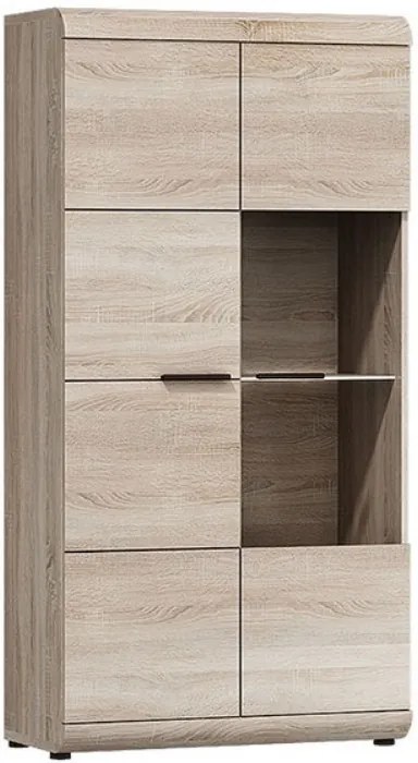 Lh-homefurniture Βιτρίνα 36134-LN-SV Φυσικό 80X158X37cm 36134-LNs-SV