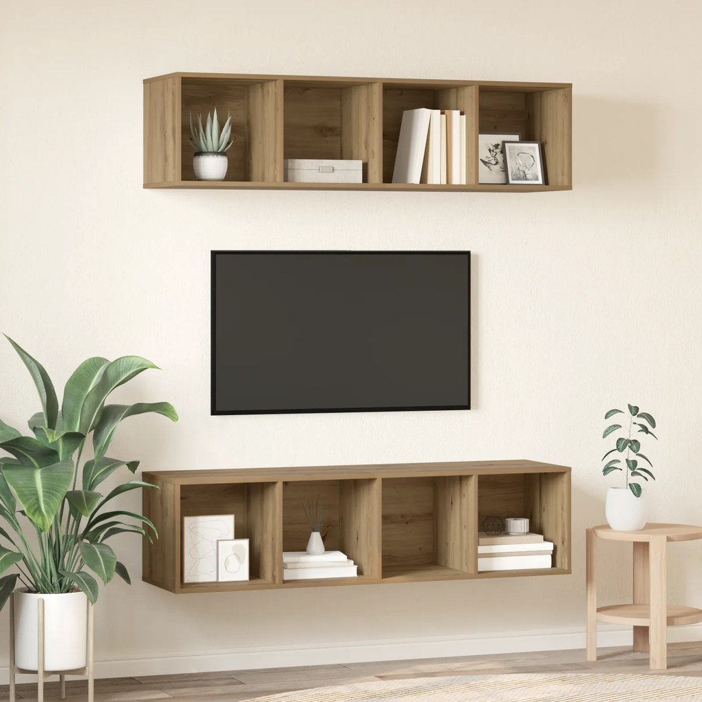 vidaXL Σετ επίπλου τηλεόρασης 2 pcs artisan δρυς 37 x 37 x 142.5 εκ