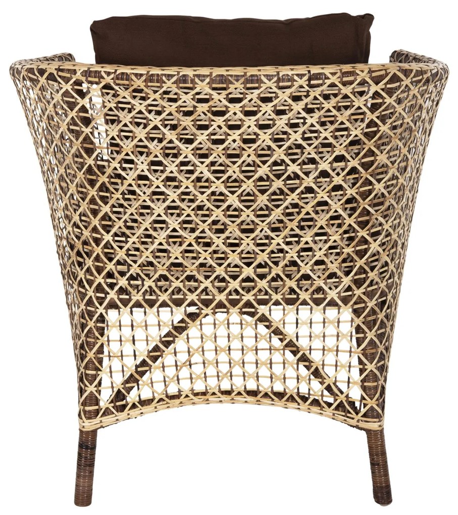 Καρέκλα - Πολυθρόνα SILMAR C6111 Καφέ - Φυσικό Rattan με Μαξιλάρια 82x76x85Υεκ. 82x76x85 εκ.
