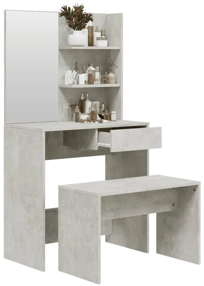 vidaXL Μπουντουάρ Σετ Γκρι Σκυροδέματος 74,5 x 40 x 141 εκ.