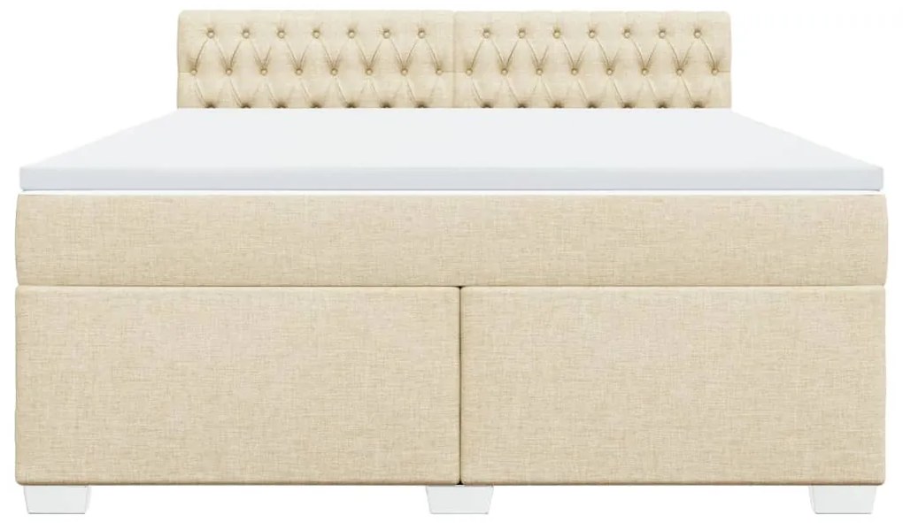 ΚΡΕΒΑΤΙ BOXSPRING ΜΕ ΣΤΡΩΜΑ ΚΡΕΜ 180X200 ΕΚ. ΥΦΑΣΜΑΤΙΝΟ 3288279