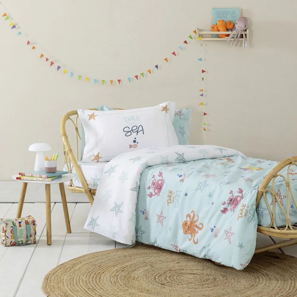 Σεντόνια Παιδικά Take Me To The Sea (Σετ 3τμχ) Multi Nima Μονό 170x255cm 100% Cotton