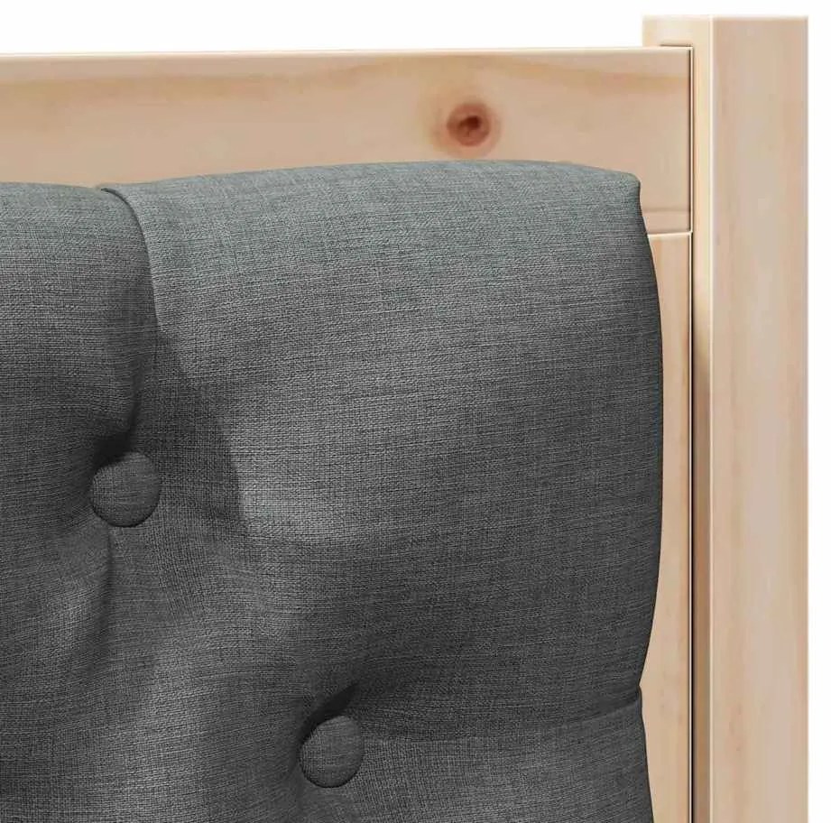 vidaXL Κεφαλάρι Άλλο Καφέ και σκούρο γκρι 75 cm Μασίφ ξύλο πεύκου