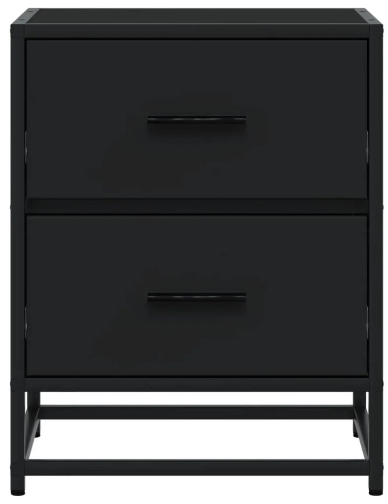 vidaXL Κομοδίνα 2 τεμ. Μαύρα 40x31x50 εκ. από Επεξεργασμένο Ξύλο