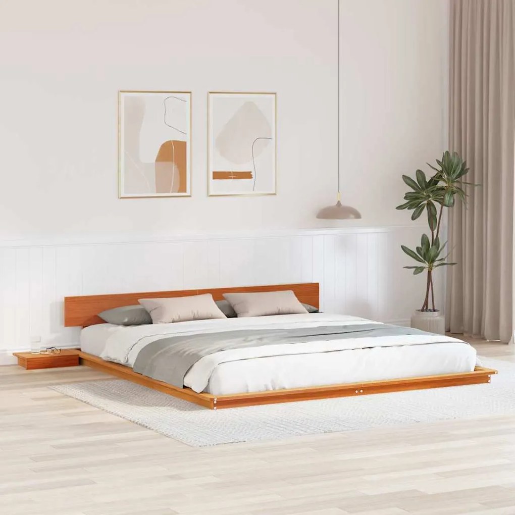 vidaXL Σκελετός Κρεβατιού Καφέ 200 x 200 cm ξύλο