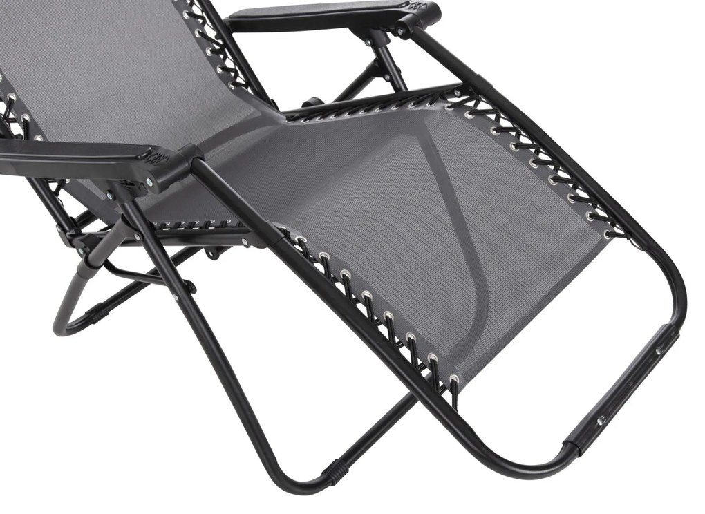 Καρέκλα - Πολυθρόνα COMPANION RELAX C5095.11 Μαύρο Μέταλλο με Γκρί Textiline 67x145x110Υεκ. 2αδα 67x145x110 εκ.