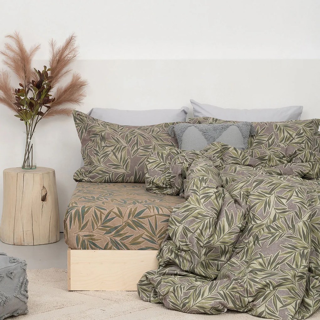 Φανελένια Σεντόνια Μονά (Σετ) Palamaiki Cosy CW286 Πράσινο ΧΩΡΙΣ ΛΑΣΤΙΧΟ 170x265