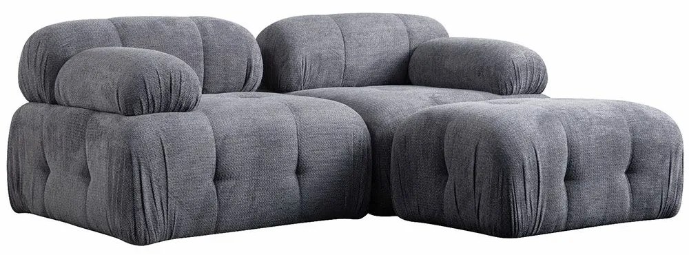 Καναπές Γωνιακός Petite 560ARE1258 190x160x75cm Grey
