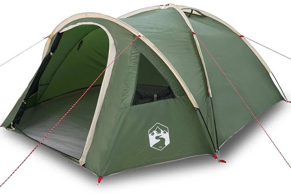 vidaXL Σκηνή Camping με στέγη Πράσινο 308 x 268 x 130 εκ. Πολυεστέρας