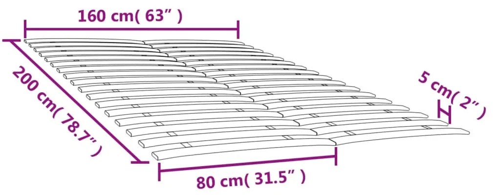 vidaXL Τελάρα Κρεβατιού με 34 Σανίδες 2 Τεμ. 80 x 200 εκ.