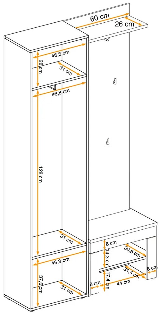 Swap XIX Σύνθεση Καφέ δρυς 280x180x40