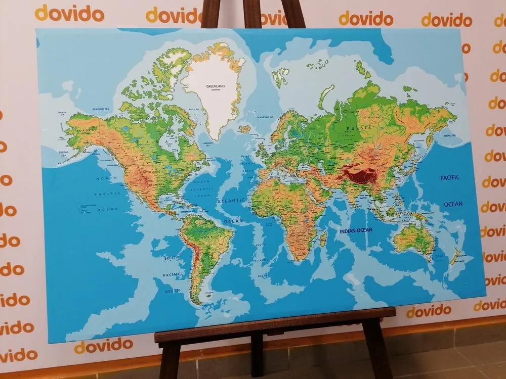 Εικόνα σε έναν κλασικό παγκόσμιο χάρτη από φελλό - 90x60  arrow