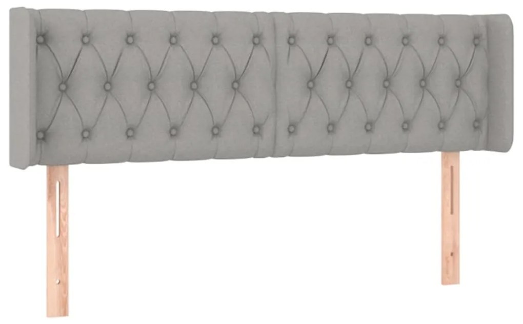 vidaXL Κεφαλάρι Κρεβατιού LED Ανοιχτό Γκρι 147x16x78/88 εκ. Υφασμάτινο