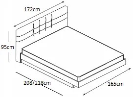 Κρεβάτι ξύλινο με δερμάτινη/ύφασμα LIMITED 160x190 DIOMMI 45-033