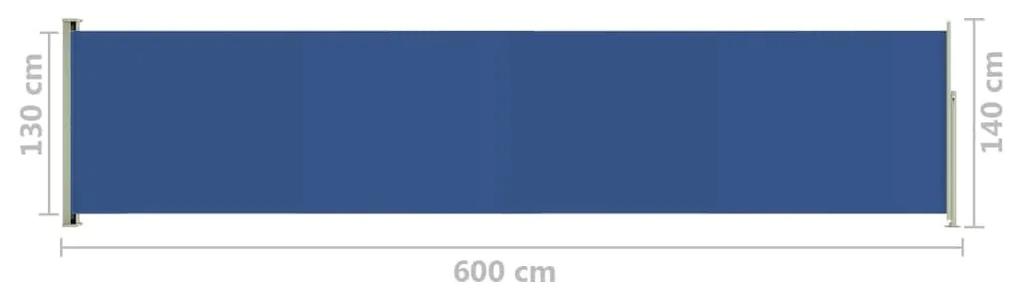 Σκίαστρο Πλαϊνό Συρόμενο Βεράντας Μπλε 140 x 600 εκ. - Μπλε