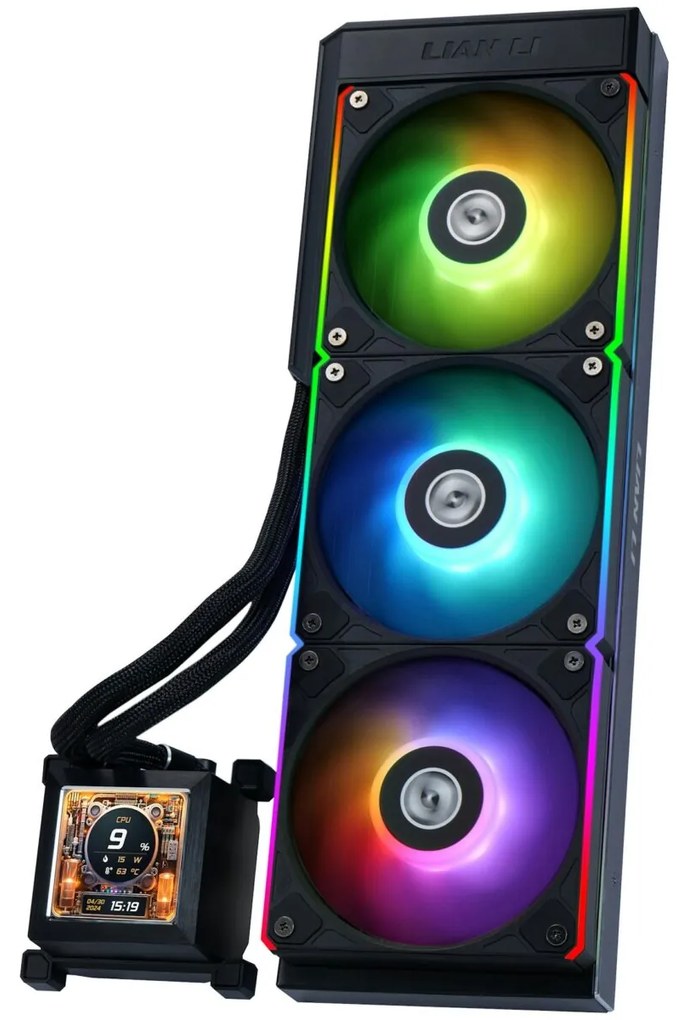 Lian Li HydroShift LCD 360 RGB fan Black  - AIO GPU Liquid Cooler  with ARGB Fans