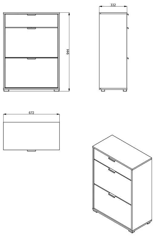 Παπουτσοθήκη Arco 2 Sonoma 102x33x94,5 εκ. 102x33x94.5 εκ.