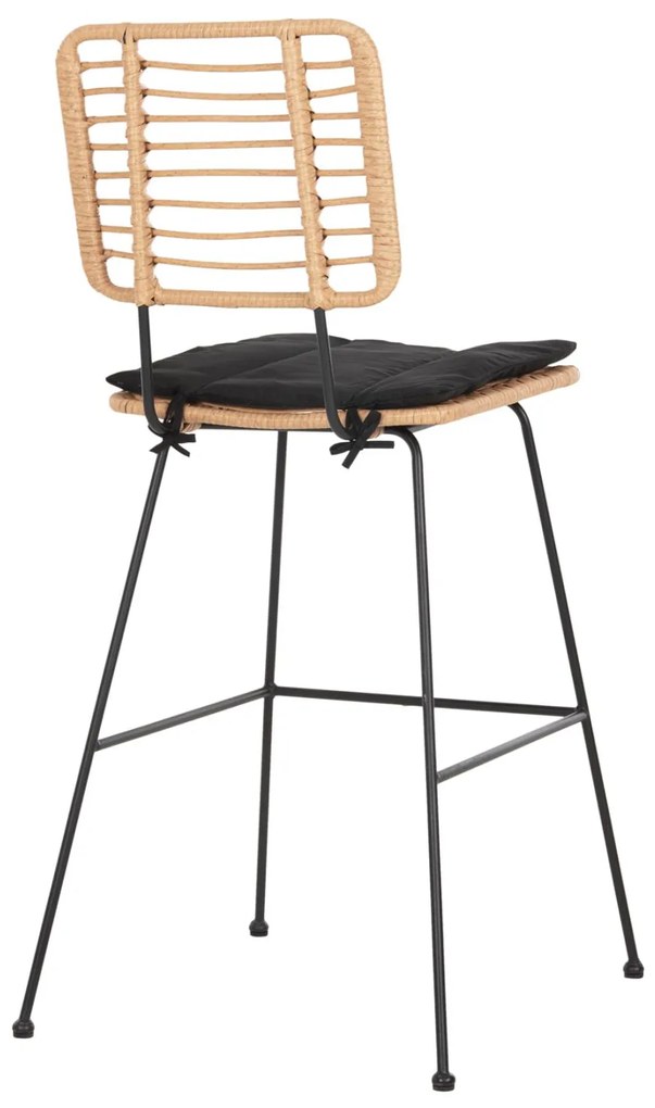 ΣΚΑΜΠΟ ΜΠΑΡ ALLEGRA  ΜΕΤΑΛΛΟ&amp;ΜΑΞΙΛΑΡΙ ΜΑΥΡΟ-WICKER ΜΠΕΖ 56x59x116,5Υεκ. 56x59x116.5 εκ.