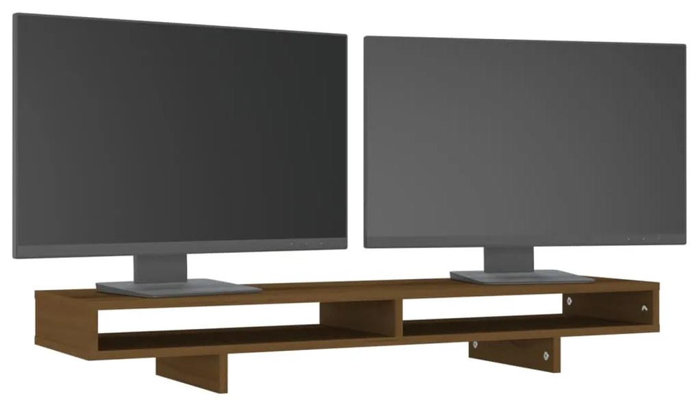 vidaXL Βάση Οθόνης Καφέ Μελί 100 x 27 x 14 εκ. από Μασίφ Ξύλο Πεύκου