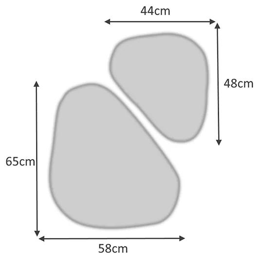 Σετ καθρεφτών τοίχου Foot Megapap 2 τμχ. με μελαμίνη χρώμα λευκό 65x58x2,2εκ.