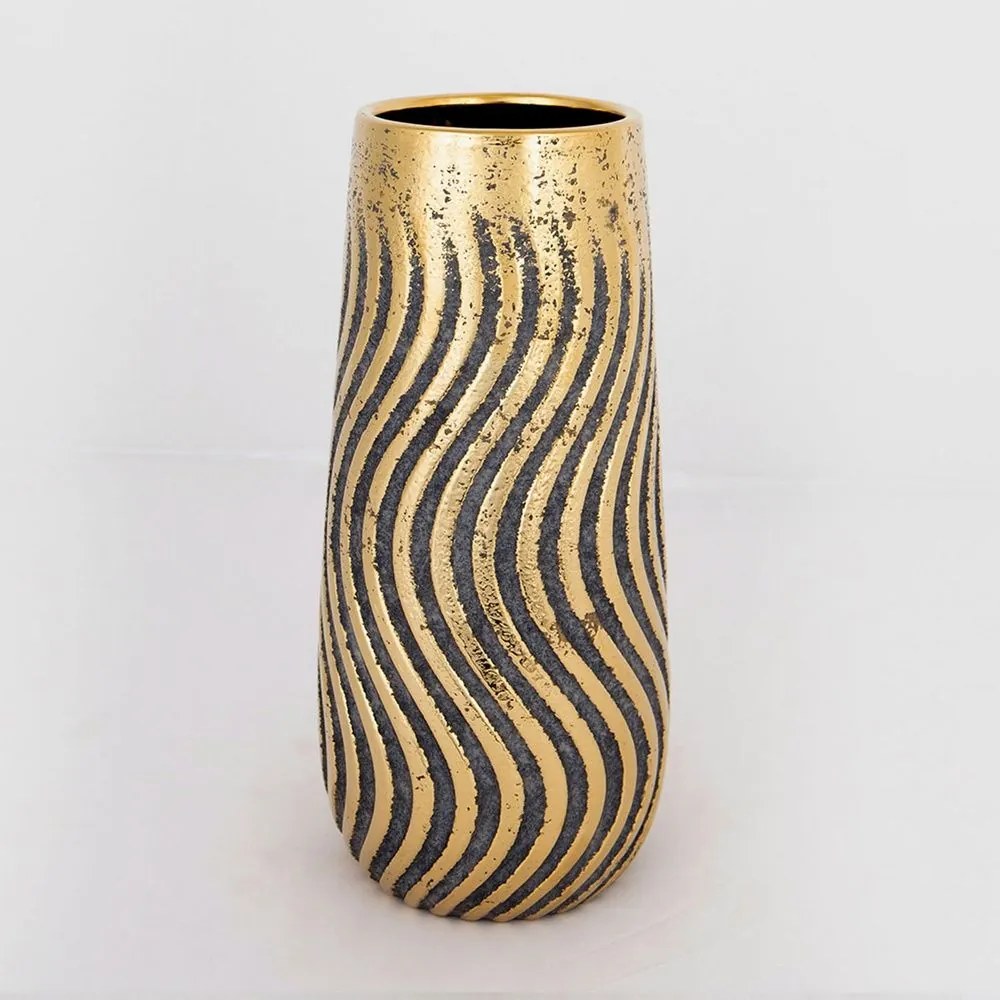 Βάζο Κεραμικό 752-20131 13x13x27,5cm Gold-Grey Estheti Home Ceramic