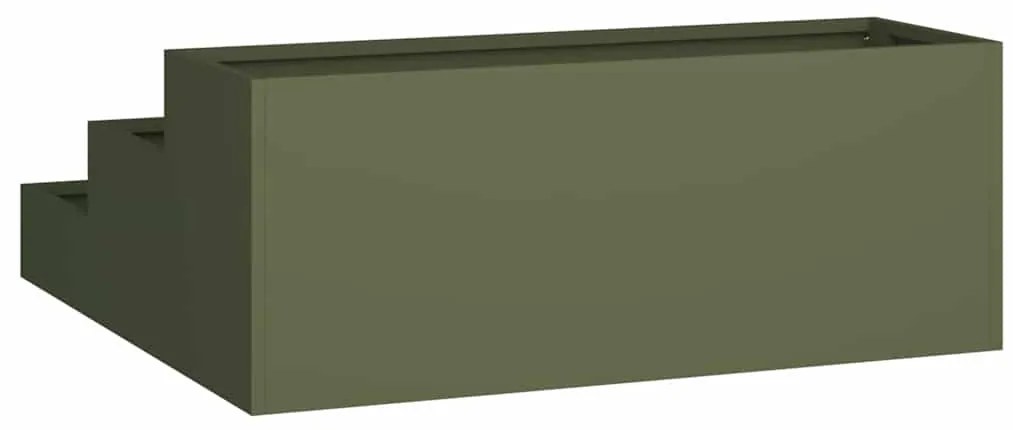 vidaXL Γλάστρα Κήπου Λαδί 90 x 90 x 35 εκ Ατσάλι