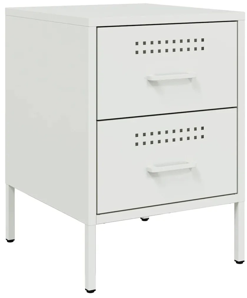 vidaXL Κομοδίνα 2 τεμ. Λευκές 36x39x50,5 εκ. Χάλυβα