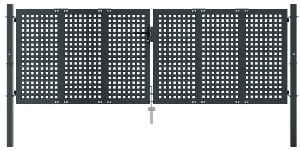 vidaXL Πύλη Κήπου Ανθρακί 300 x 125 εκ. Ατσάλινη