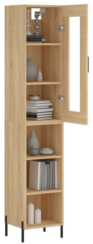 vidaXL Μπουφές Sonoma δρυς 34,5 x 34 x 180 εκ. από Επεξεργασμένο Ξύλο