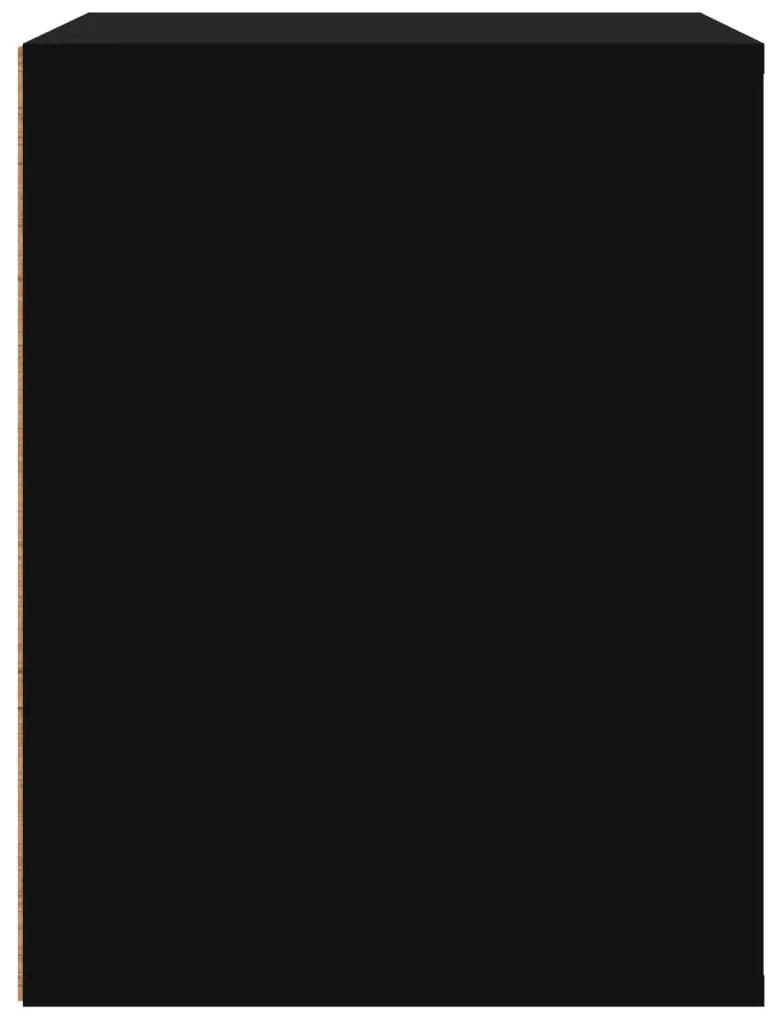 Κομοδίνο Επιτοίχιο Μαύρα 50 x 36 x47 εκ. - Μαύρο