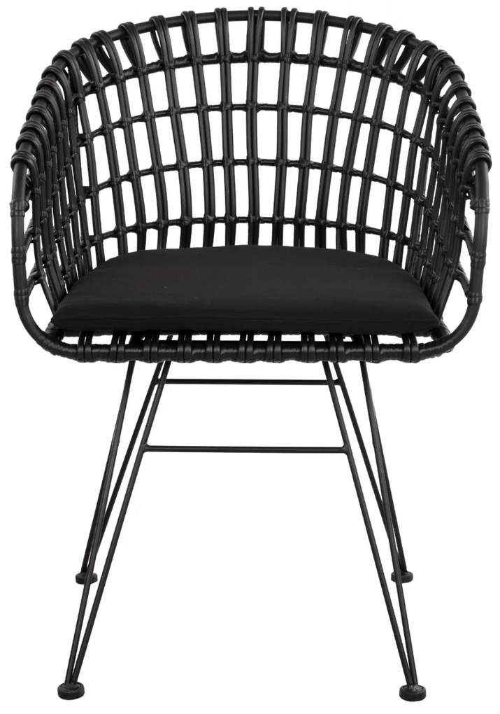 Καρέκλα - Πολυθρόνα ALLEGRA C5456.02 Μεταλλική με Wicker Μαύρο Τύπου Φωλιά 59Χ56,5Χ83Υ εκ. 59x56.5x83 εκ.