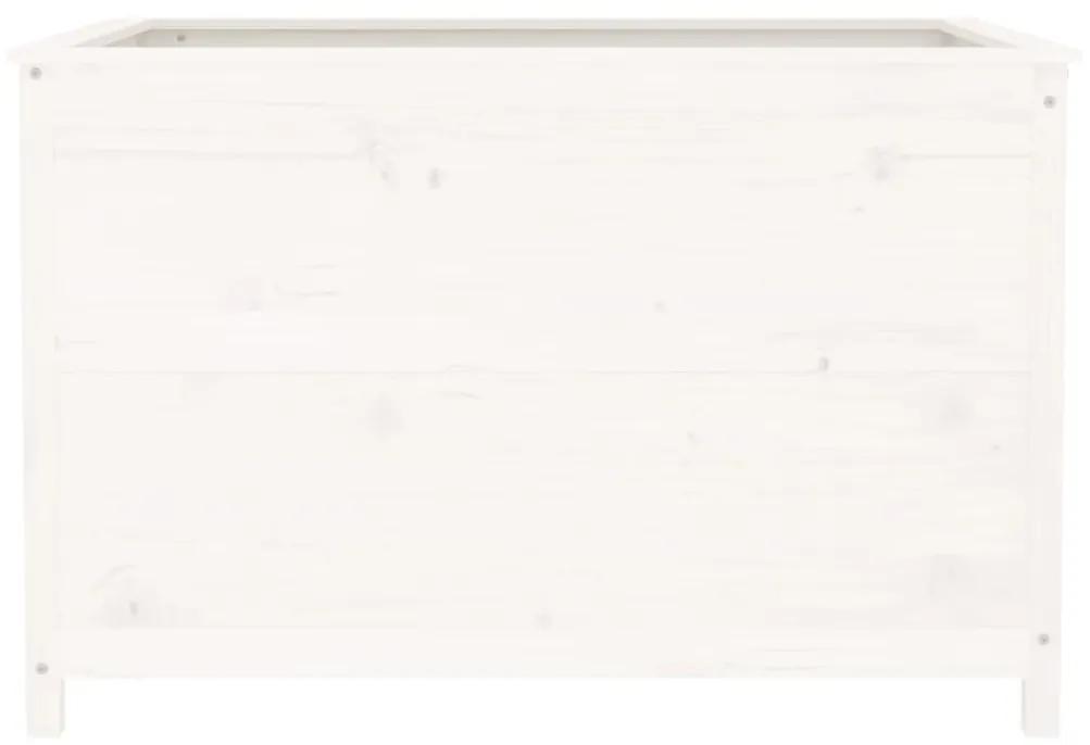 vidaXL Ζαρντινιέρα Υπερυψ. Λευκή 119,5x82,5x78 εκ. Μασίφ Ξύλο Πεύκου