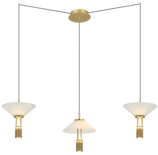 Κρεμαστό Φωτιστικό Οροφής 100cm LED 28W IP20 3000K Zambelis-23201-Χρυσό 23201