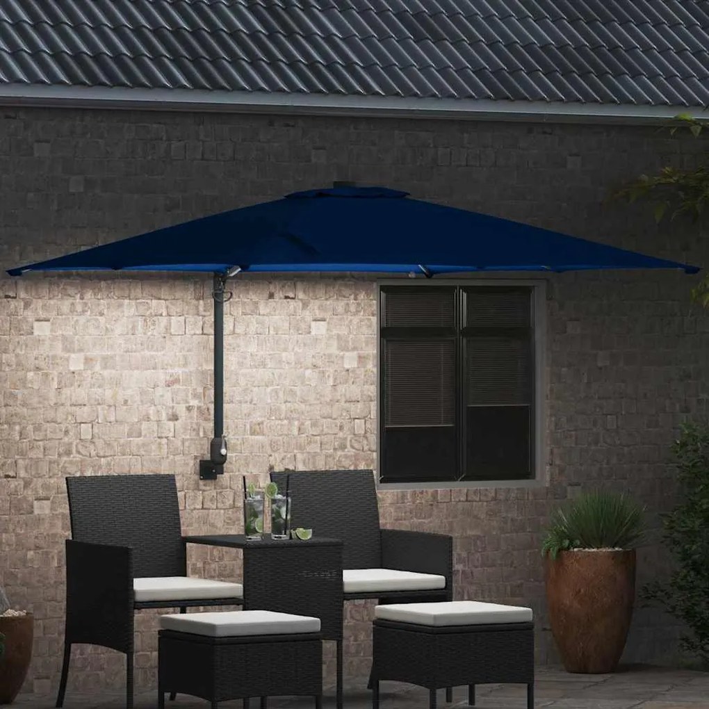vidaXL Ομπρέλα Κήπου Αζούρ μπλε 248.5 x 247.5 x 160 εκ. ύφασμα