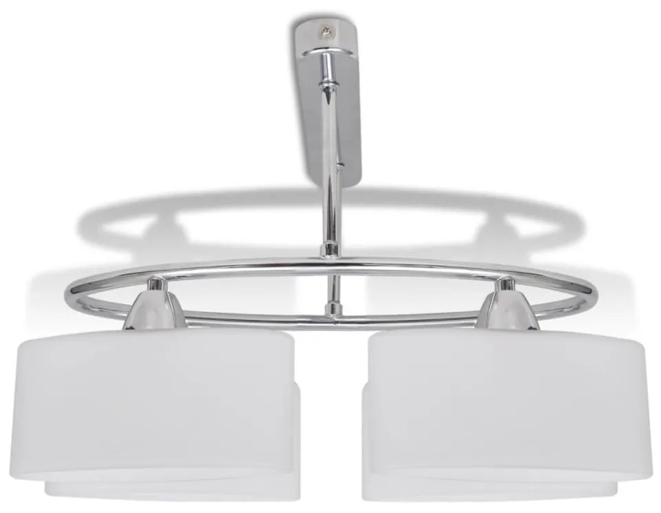 Φωτιστικό Οροφής με Λευκό Ελλειψοειδές Κρύσταλλο 4φωτο Ε14