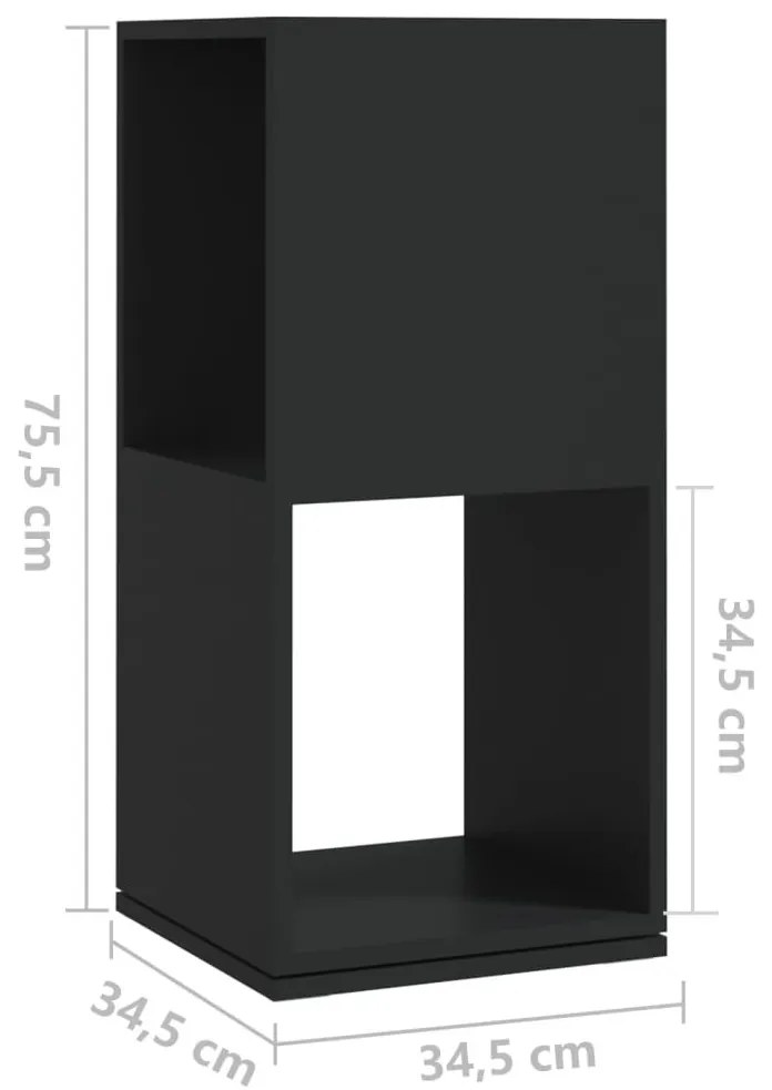 Ντουλάπι Περιστρεφόμενο Μαύρο 34,5x34,5x75,5 εκ. Επεξ. Ξύλο - Μαύρο