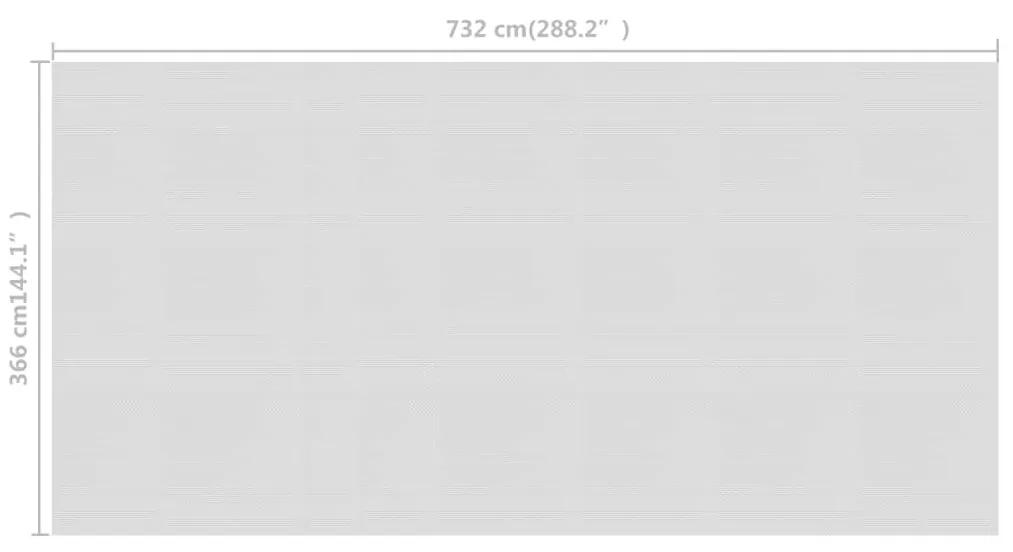 Κάλυμμα Πισίνας Ηλιακό Γκρι 732x366 εκ. από Πολυαιθυλένιο - Γκρι