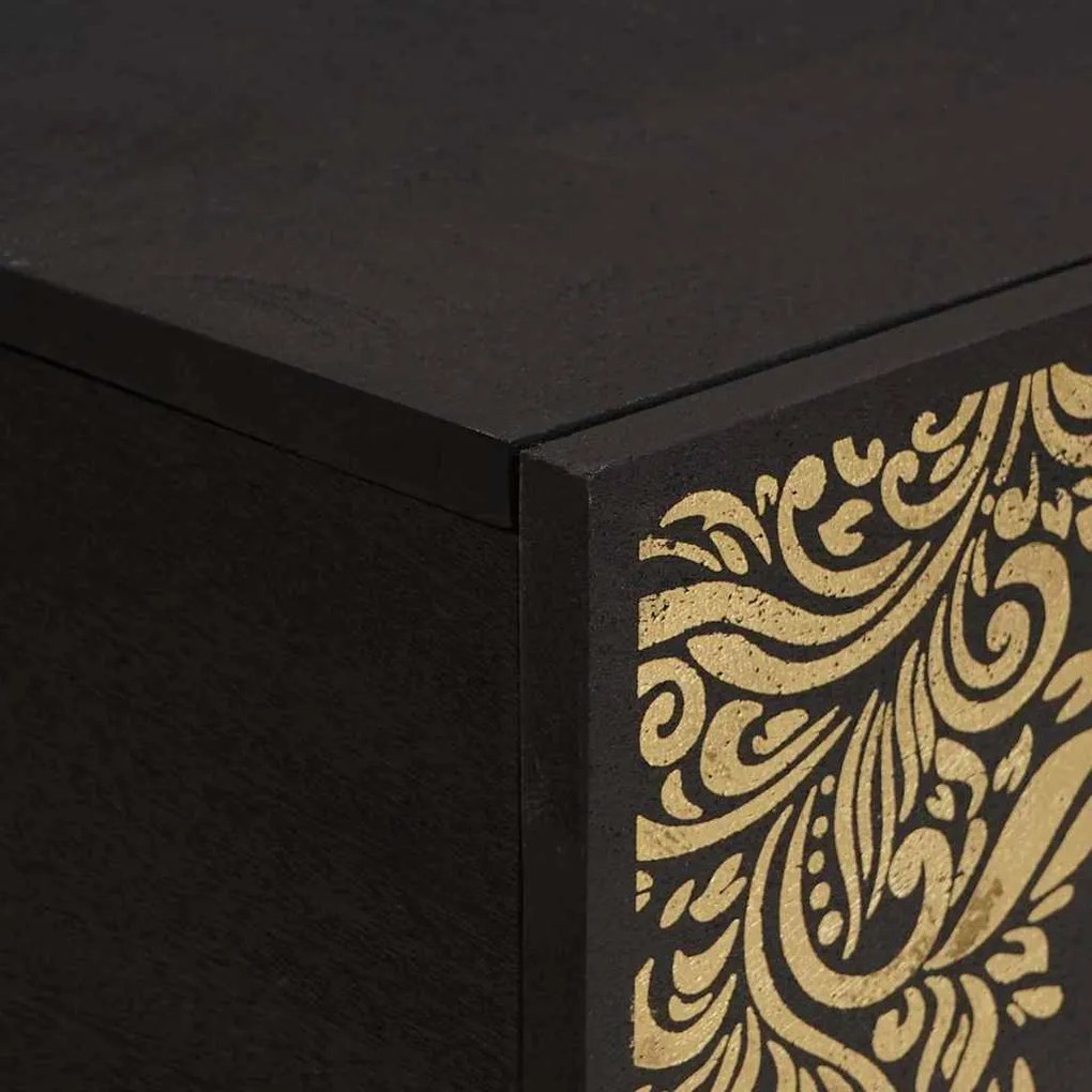 vidaXL Τραπεζάκι σαλονιού Μαύρο 80 x 50 x 40 cm Στερεό ξύλο μάνγκο