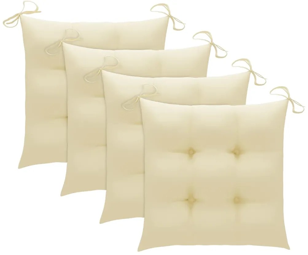 vidaXL Καρέκλες Κήπου 4 τεμ. από Μασίφ Ξύλο Teak με Μαξιλάρια