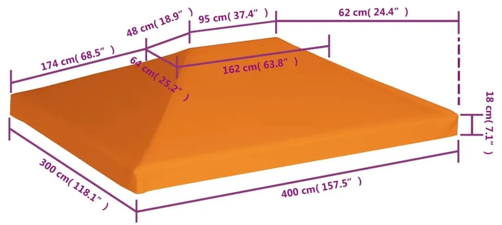 ΚΑΛΥΜΜΑ ΓΙΑ ΚΙΟΣΚΙ ΠΟΡΤΟΚΑΛΙ 4 X 3 Μ. 310 ΓΡ./Μ² 44786