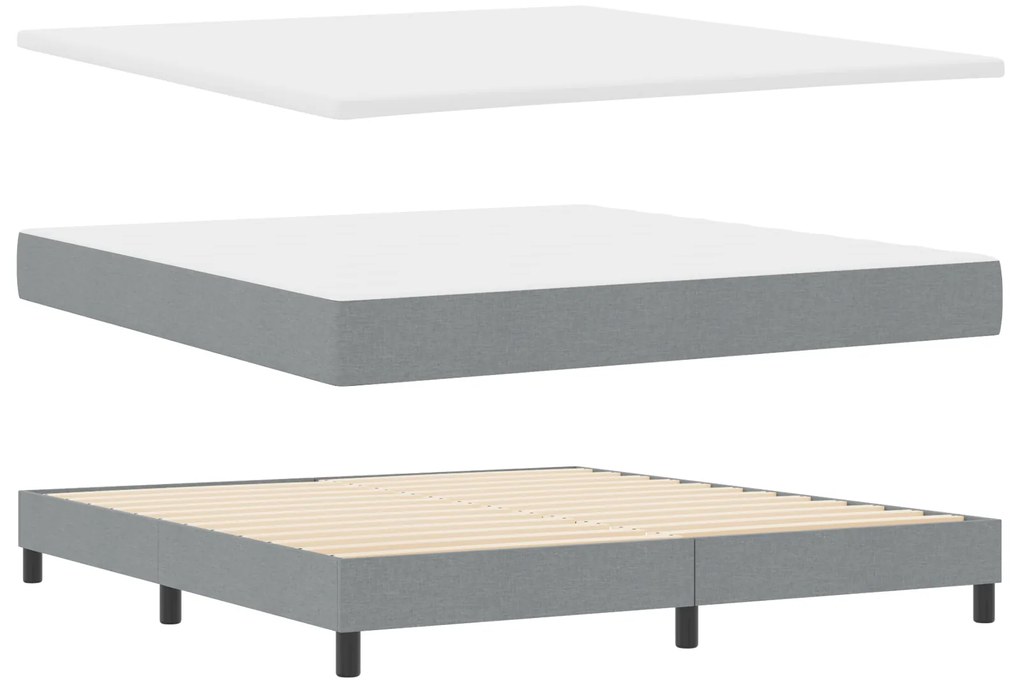 vidaXL κρεβάτι με μαξιλάρι σε ανοιχτό γκρι 180x200 εκ. ύφασμα